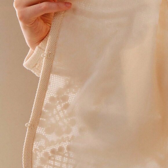 Apricot Elegant Women's Hollow-Out Bohemian Cashew Flower Pattern Coat - Picture 7 of 7